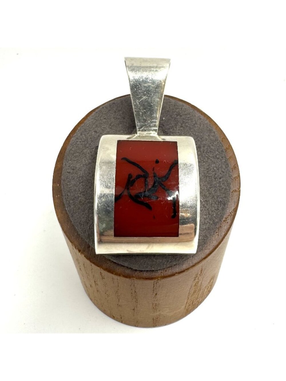 Silpada Sterling Silver 925 Red Jasper Bezel Set Pendant Size 1.75" Length